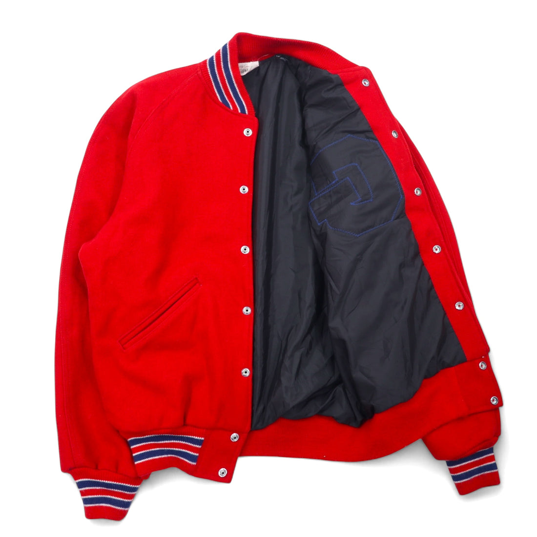 Made in USA 80s HOWE ATHLETIC APPAREL Melton Varsity Jacket L Red Wool College Patch
