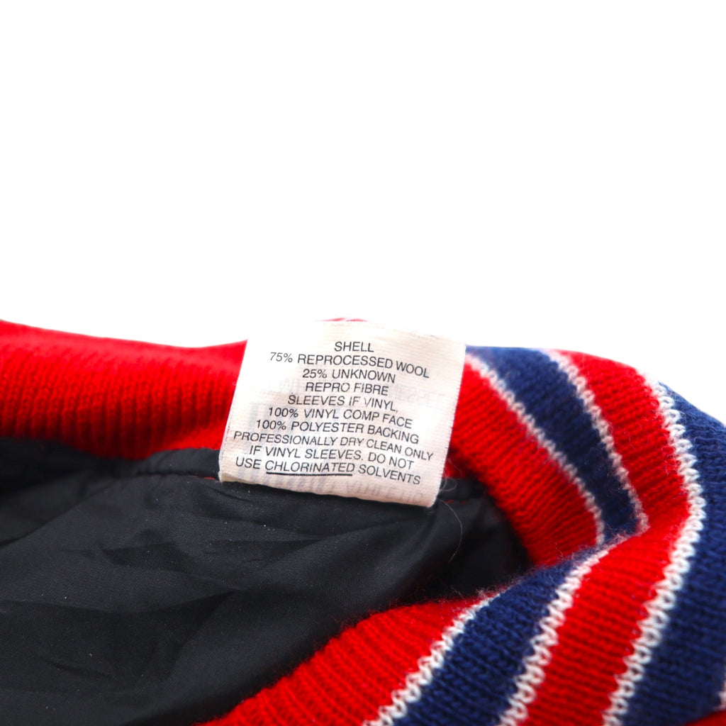 Made in USA 80s HOWE ATHLETIC APPAREL Melton Varsity Jacket L Red Wool College Patch