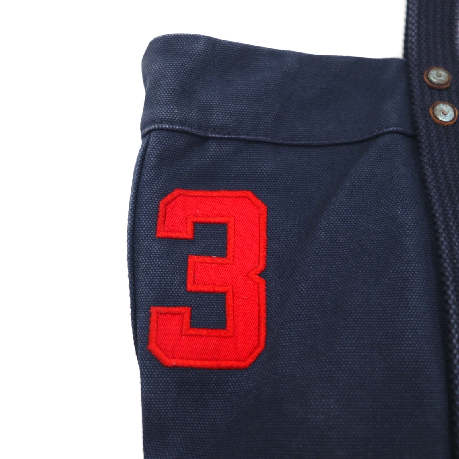 POLO RALPH LAUREN Big Pony Embroidered Canvas Tote Bag in Navy