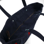 POLO RALPH LAUREN Big Pony Embroidered Canvas Tote Bag in Navy