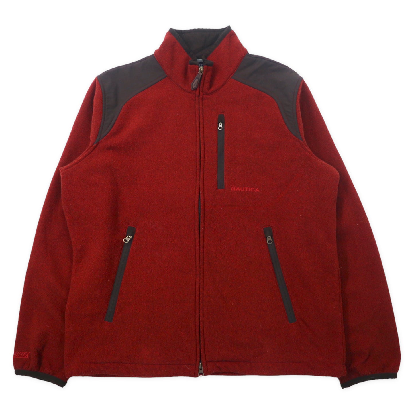 NAUTICA Full Zip FLEECE Jacket L Red Polyester NAUTEX One Point