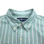 Ralph Lauren 90s Oxford Button-Down Shirt, XL, Green, Striped, Small Pony Embroidery