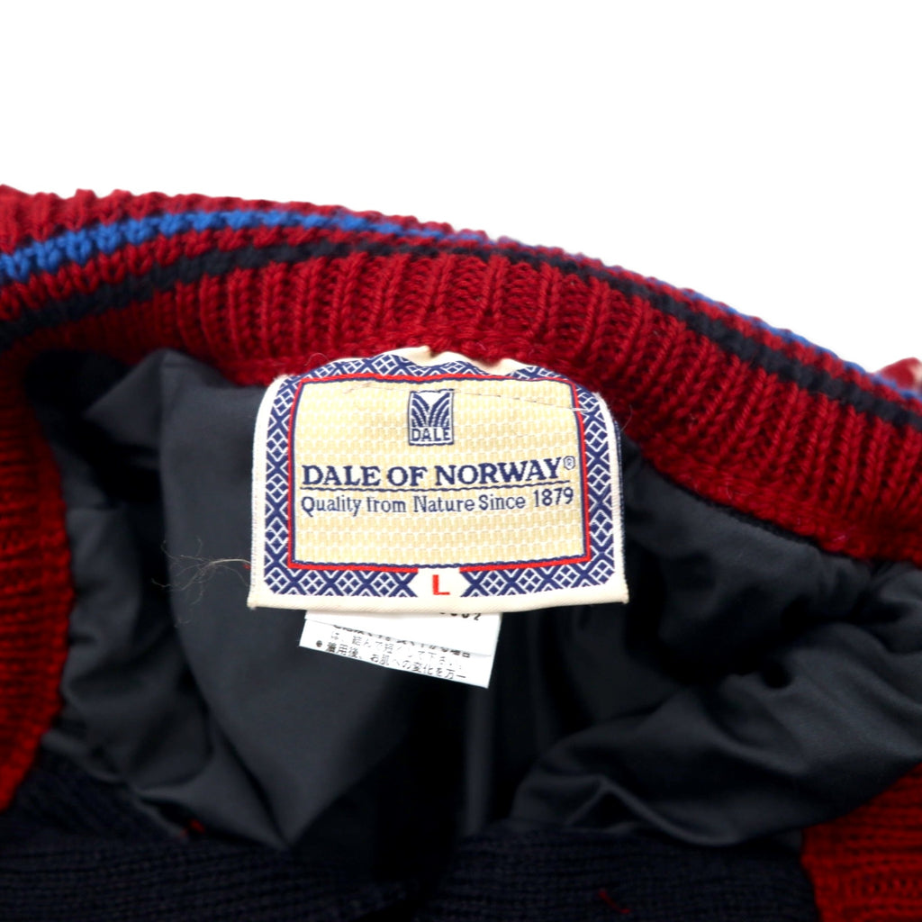 DALE OF NORWAY ノルウェー製 チロリアン ニット セーター L レッド ウール ノルディック柄 ビッグサイズ DLN9568