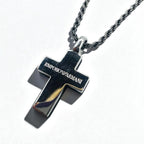 EMPORIO ARMANI 2WAY クロス 十字架 ネックレス シルバー Silver 925 レザー