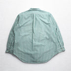 Ralph Lauren 90s Oxford Button-Down Shirt, XL, Green, Striped, Small Pony Embroidery