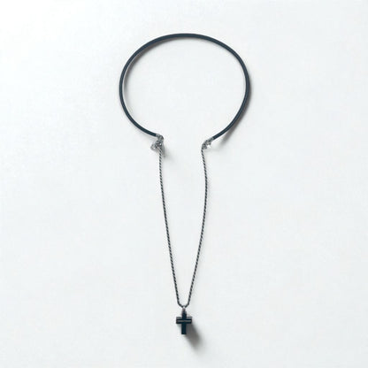 EMPORIO ARMANI 2WAY クロス 十字架 ネックレス シルバー Silver 925 レザー