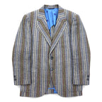 Vintage 80s Blazer Mr. Rough Rider × BROADHEAD &amp; GRAVES 80s Jacquard 2B Tailored Jacket M Multi Stripe