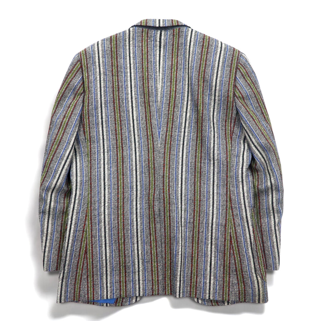 Vintage 80s Blazer Mr. Rough Rider × BROADHEAD &amp; GRAVES 80s Jacquard 2B Tailored Jacket M Multi Stripe