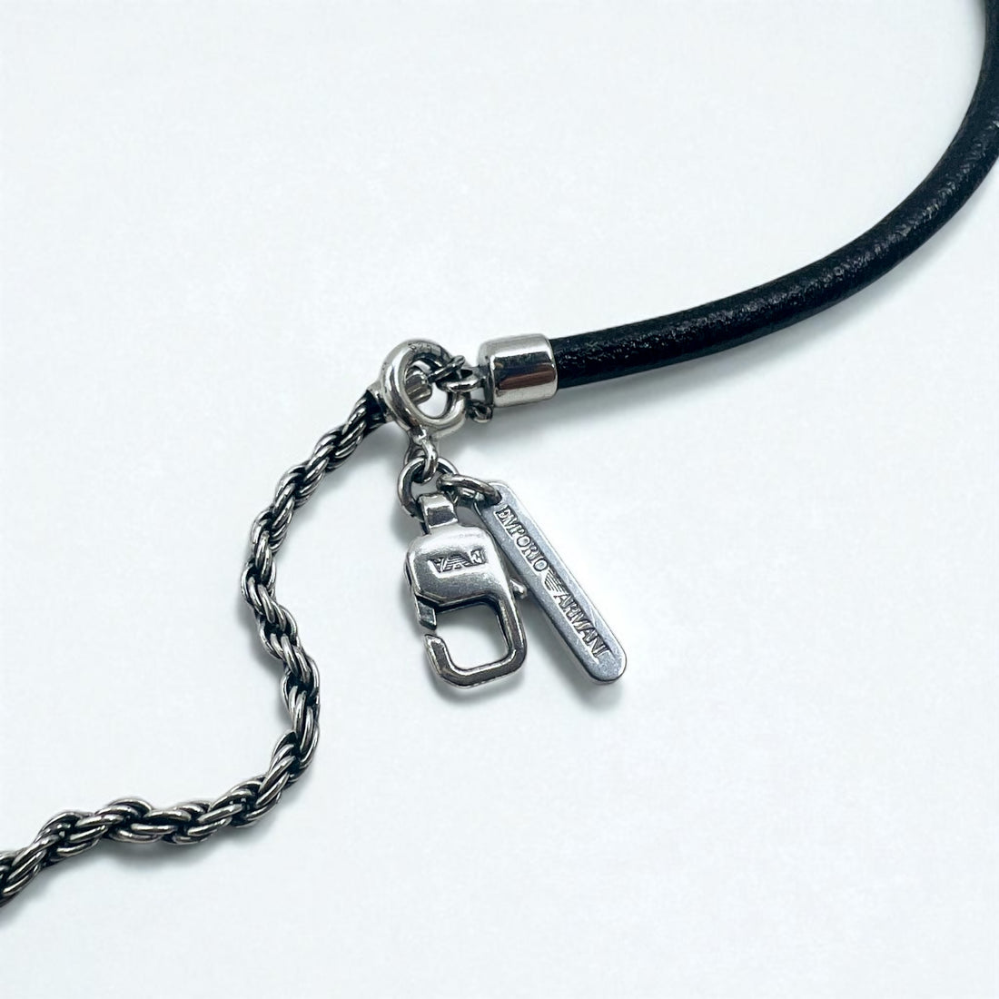 EMPORIO ARMANI 2WAY クロス 十字架 ネックレス シルバー Silver 925 レザー