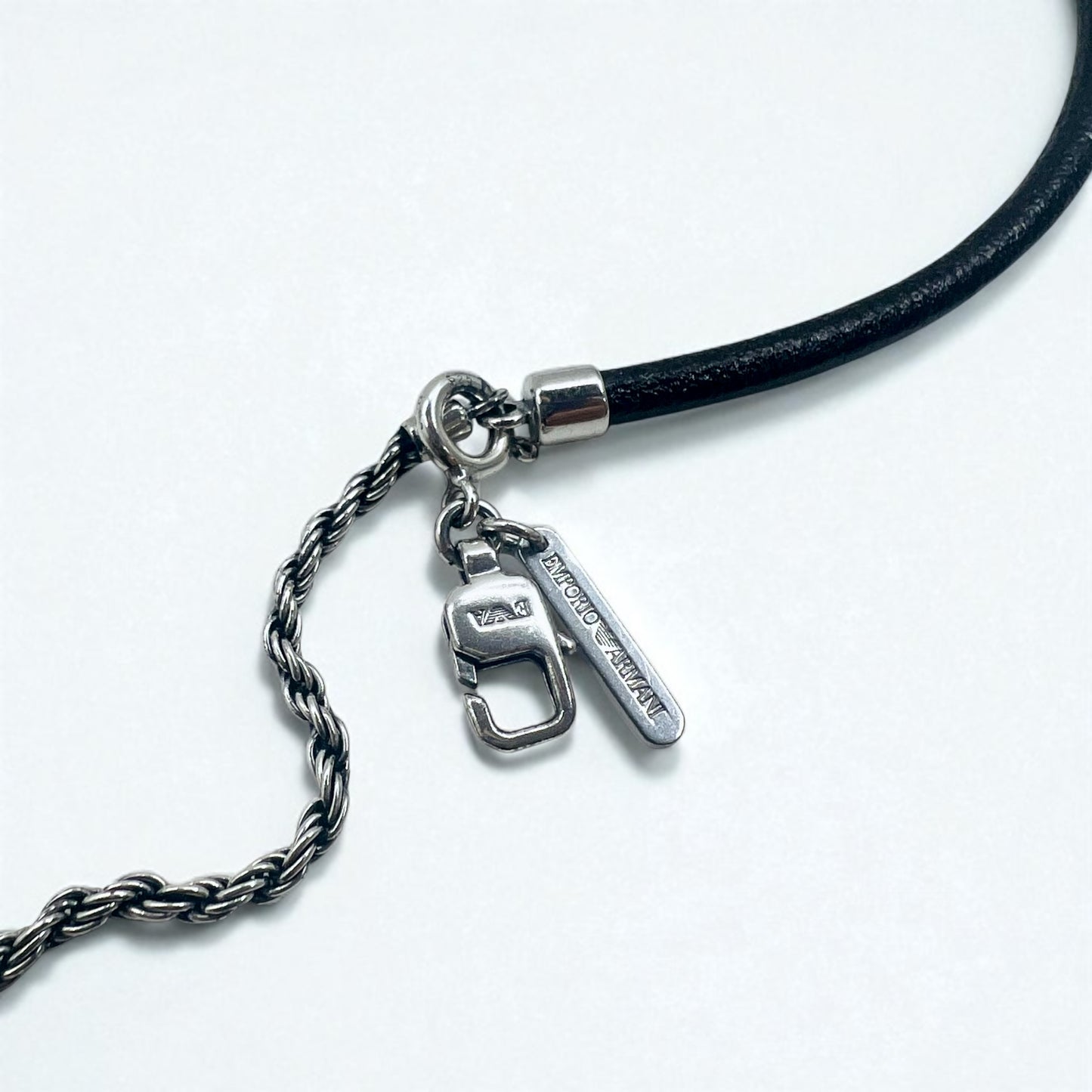 EMPORIO ARMANI 2WAY クロス 十字架 ネックレス シルバー Silver 925 レザー