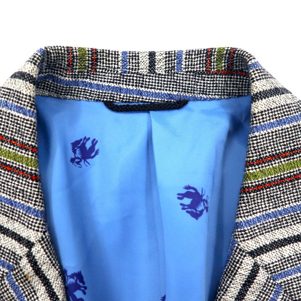 Vintage 80s Blazer Mr. Rough Rider × BROADHEAD &amp; GRAVES 80s Jacquard 2B Tailored Jacket M Multi Stripe