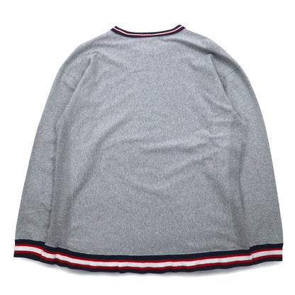 Champion リバースウィーブ REVERSE WEAVE リブライン ロングスリーブ Tシャツ L グレー C8-L422