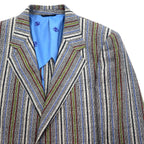 Vintage 80s Blazer Mr. Rough Rider × BROADHEAD &amp; GRAVES 80s Jacquard 2B Tailored Jacket M Multi Stripe