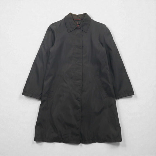 PRADA イタリア製 バルマカーン ナイロン ステンカラーコート S ダークブラウン 比翼