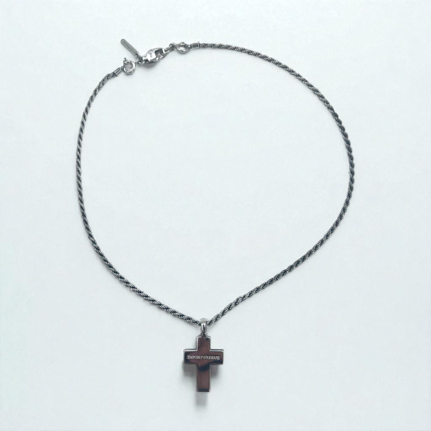 EMPORIO ARMANI 2WAY クロス 十字架 ネックレス シルバー Silver 925 レザー