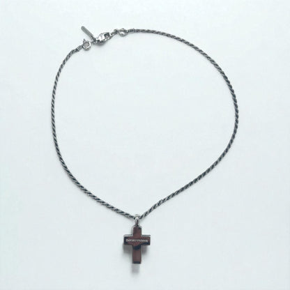 EMPORIO ARMANI 2WAY クロス 十字架 ネックレス シルバー Silver 925 レザー
