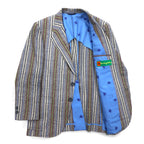 Vintage 80s Blazer Mr. Rough Rider × BROADHEAD &amp; GRAVES 80s Jacquard 2B Tailored Jacket M Multi Stripe
