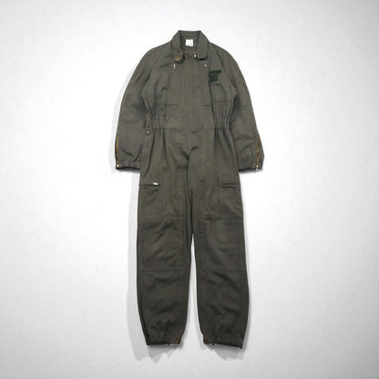 Vintage 80s France Made Jumpsuit by J.VEYRIER, 80s All-in-One Jumpsuit, Size M, Khaki, Military Style