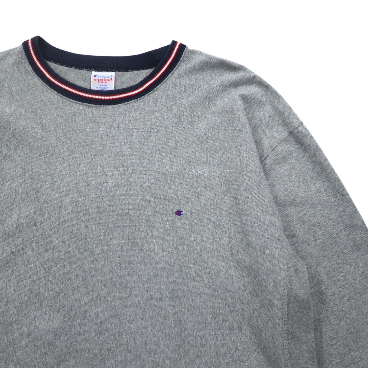 Champion リバースウィーブ REVERSE WEAVE リブライン ロングスリーブ Tシャツ L グレー C8-L422