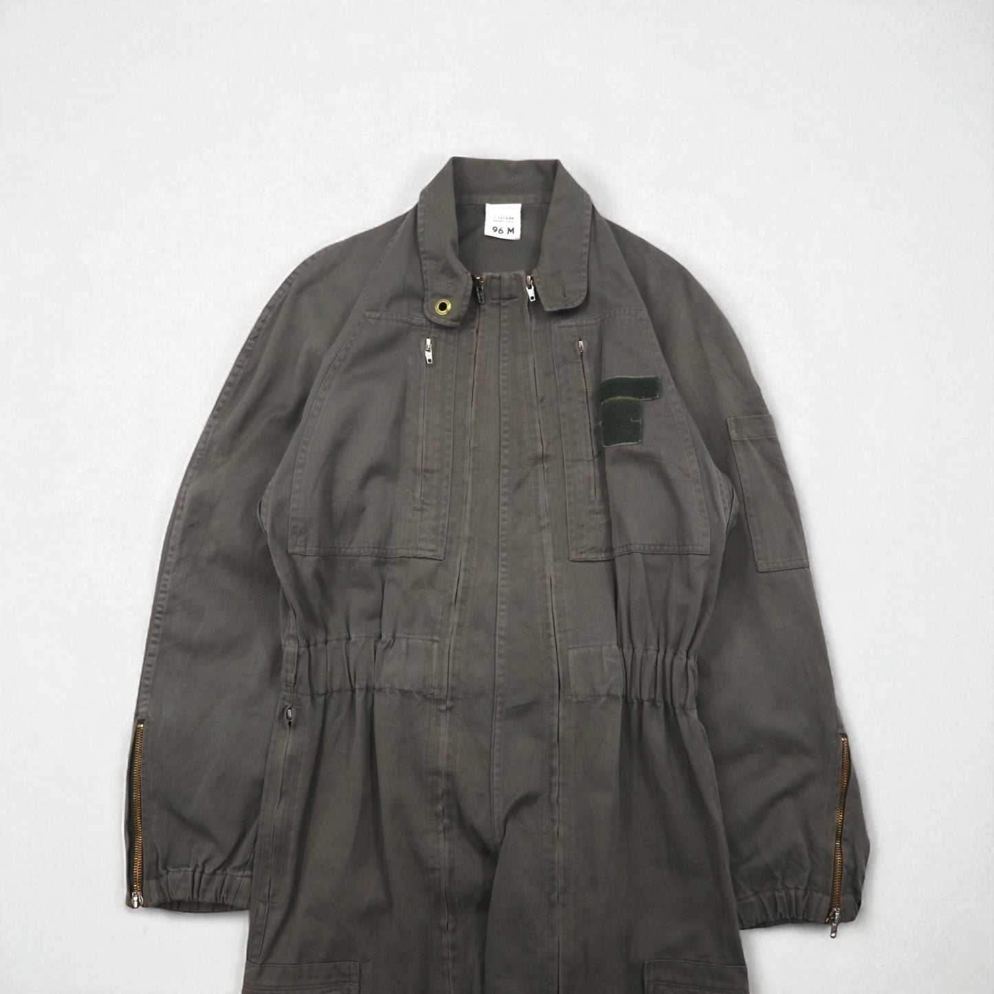 Vintage 80s France Made Jumpsuit by J.VEYRIER, 80s All-in-One Jumpsuit, Size M, Khaki, Military Style