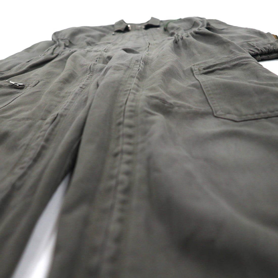 Vintage 80s France Made Jumpsuit J.VEYRIER 80年代 オールインワン つなぎ M カーキ ミリタリー