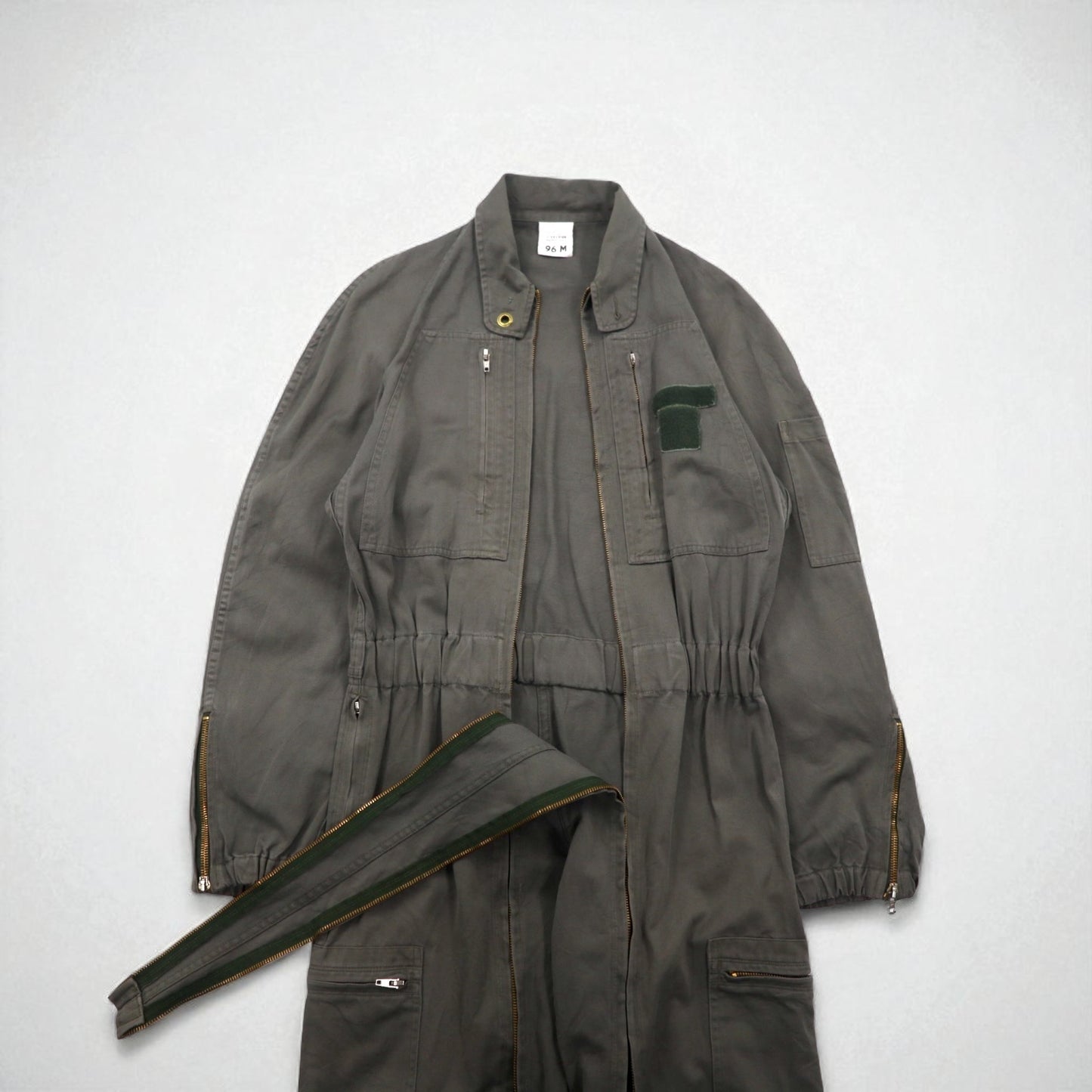 Vintage 80s France Made Jumpsuit by J.VEYRIER, 80s All-in-One Jumpsuit, Size M, Khaki, Military Style