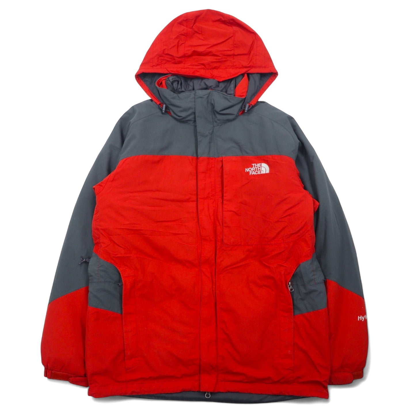 THE NORTH FACE 3WAY マウンテンパーカー M レッド ポリエステル Hyvent ハイベント 防水 ライナー着脱式 ダブルジップ