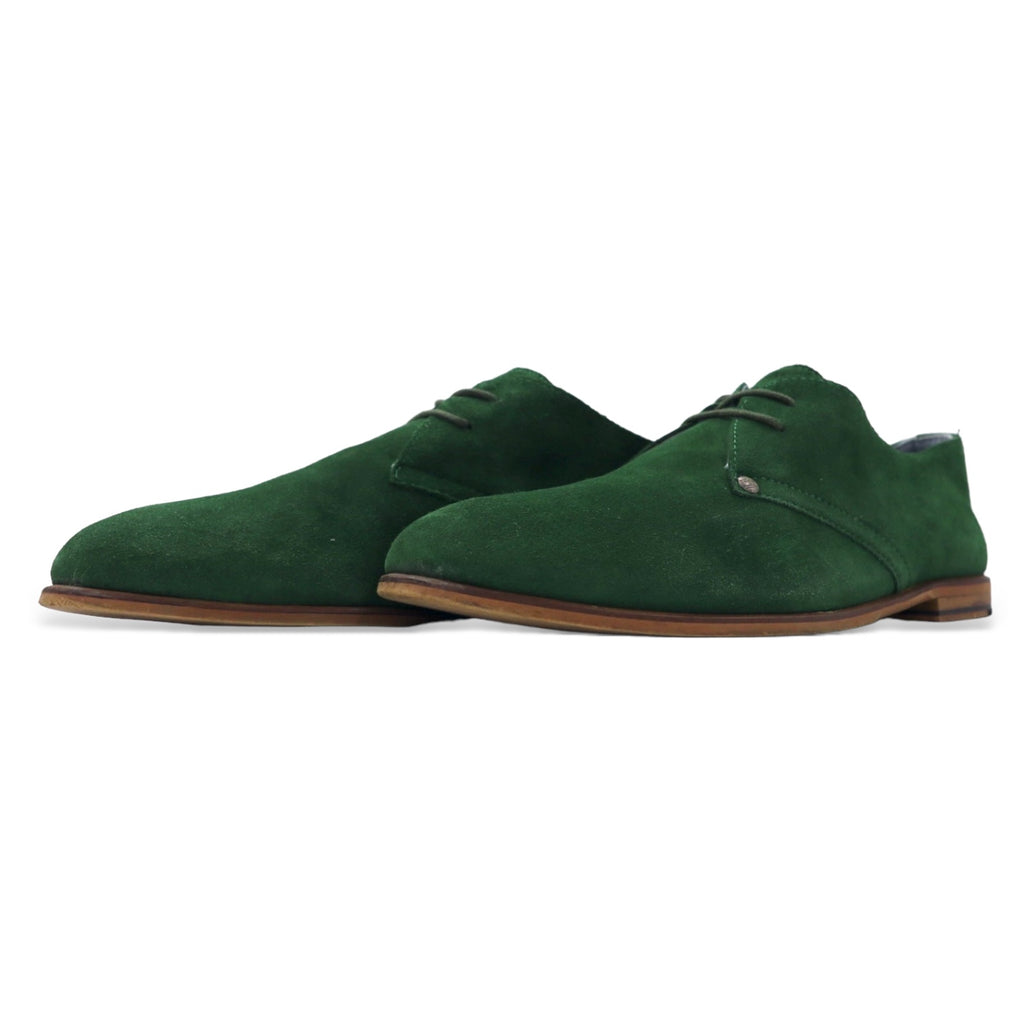 TOMMY HILFIGER Suede Derby Shoes Dress Shoes 27.5cm Green Leather Plain Toe ADAM 2A