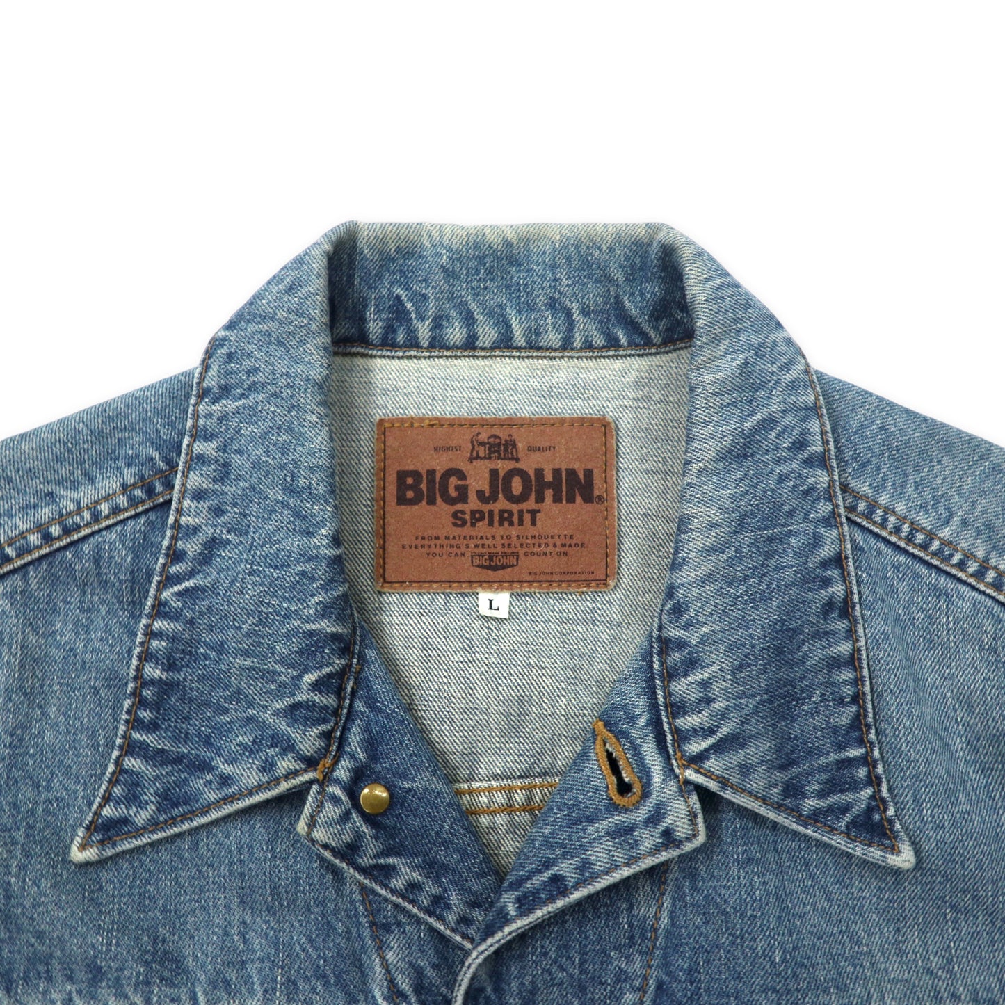 BIG JOHN SPIRIT 90年代 デニムジャケット Gジャン L ブルー コットン SP601 日本製