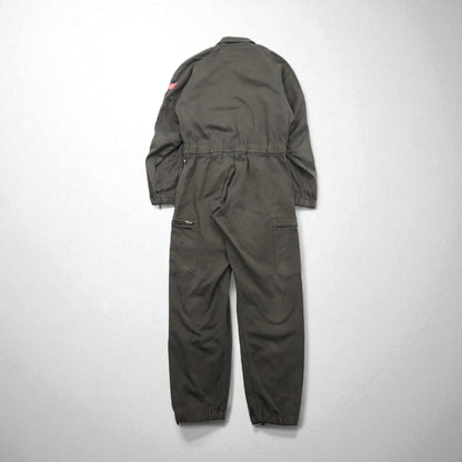 Vintage 80s France Made Jumpsuit by J.VEYRIER, 80s All-in-One Jumpsuit, Size M, Khaki, Military Style