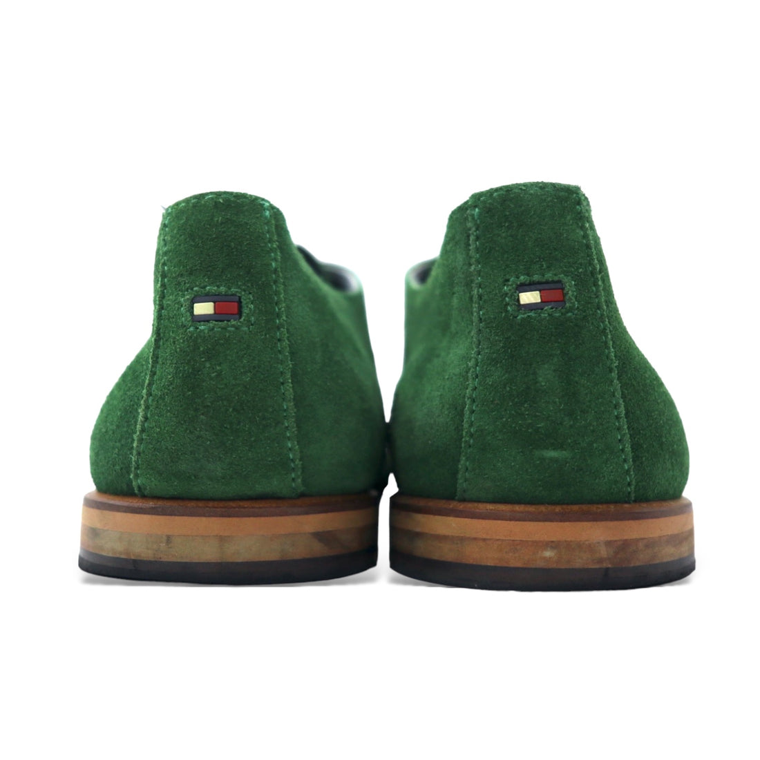 TOMMY HILFIGER Suede Derby Shoes Dress Shoes 27.5cm Green Leather Plain Toe ADAM 2A