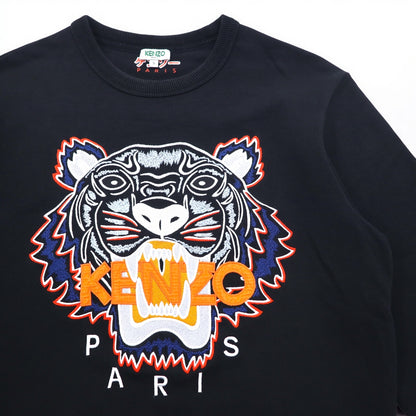 KENZO タイガー エンブロイダリー スウェット S ブラック ロゴ刺繍 F955SW0014X9 ポルトガル製