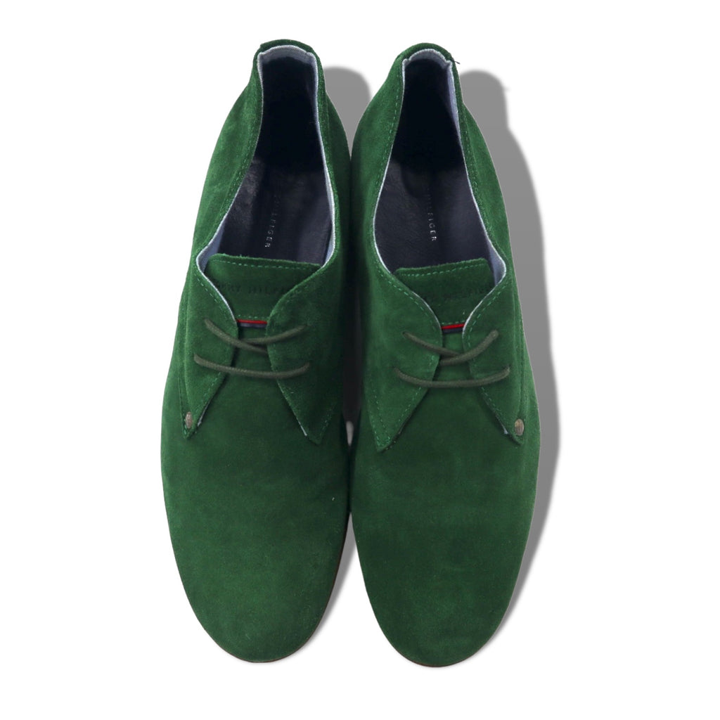 TOMMY HILFIGER Suede Derby Shoes Dress Shoes 27.5cm Green Leather Plain Toe ADAM 2A
