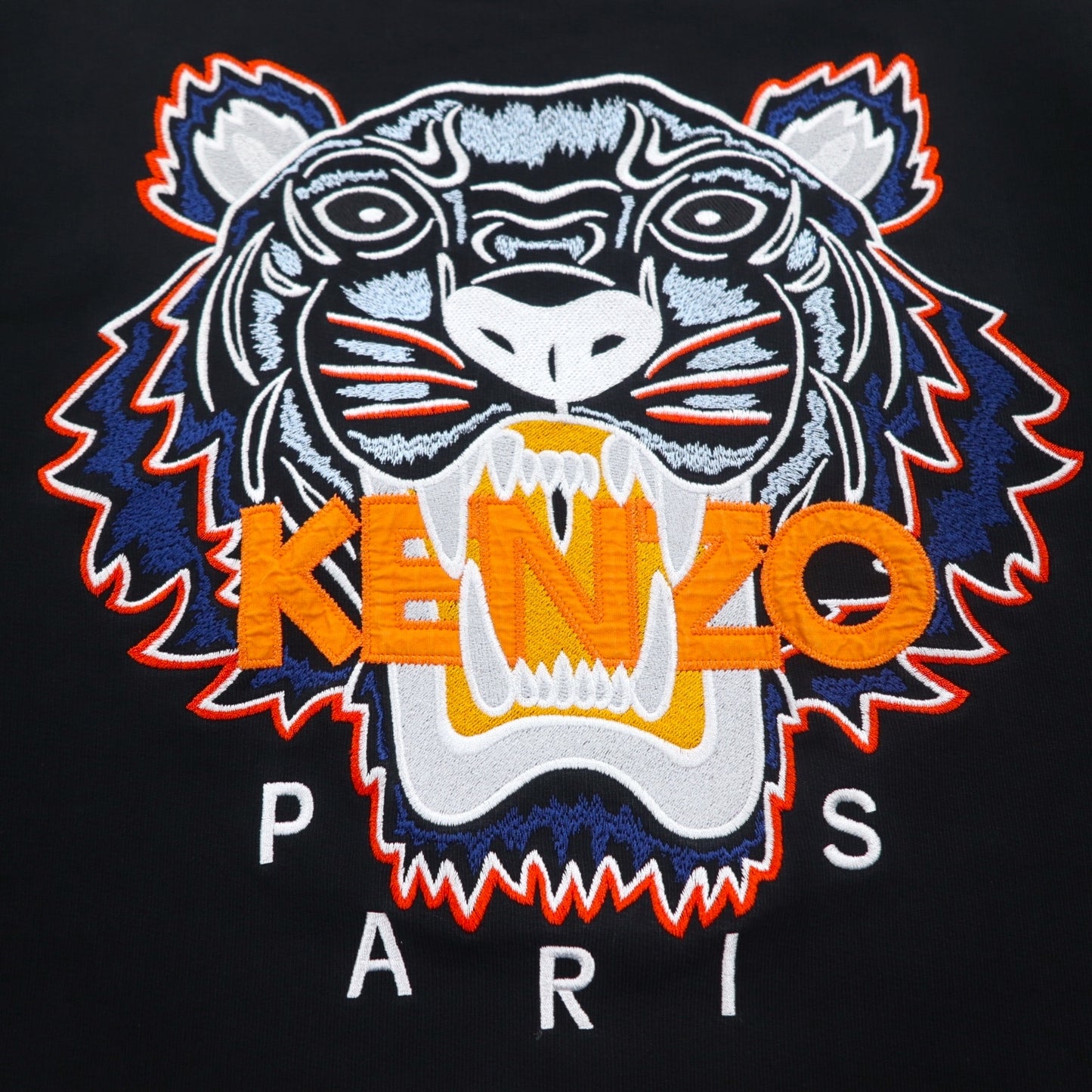 KENZO タイガー エンブロイダリー スウェット S ブラック ロゴ刺繍 F955SW0014X9 ポルトガル製