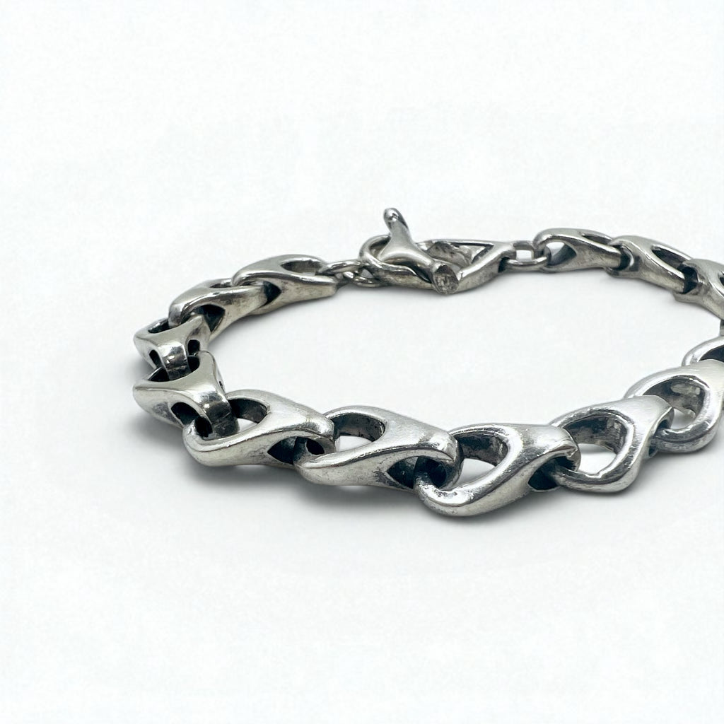 Vintage Silver Chain Bracelet Vintage Silver Volume Chain Toggle Bracelet 925