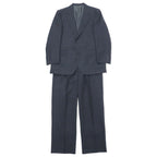 日本然リトテ-古着オンライン-BURBERRY 2B スーツ セットアップ 98-88-175 AB6 グレー チェック ウール 羊毛 日本製-BURBERRY 2B Suit Setup 98-88-175 AB6 Gray Checked Wool Wool Japan Made