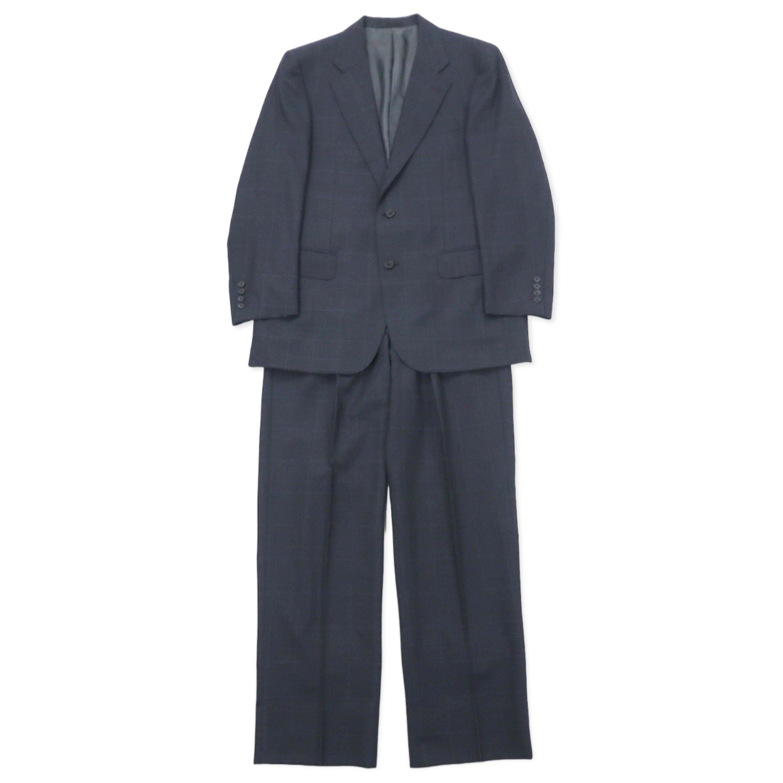 日本然リトテ-古着オンライン-BURBERRY 2B スーツ セットアップ 98-88-175 AB6 グレー チェック ウール 羊毛 日本製-BURBERRY 2B Suit Setup 98-88-175 AB6 Gray Checked Wool Wool Japan Made