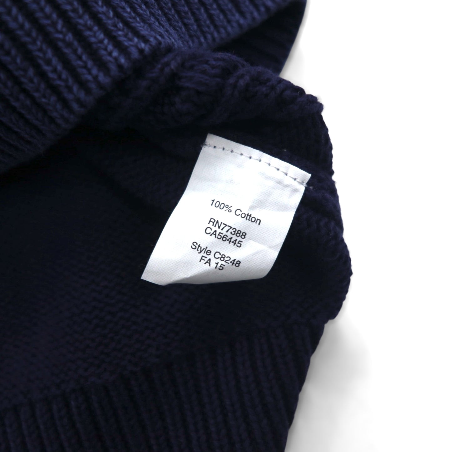 J.CREW フィッシャーマン アラン ニット セーター M ネイビー ローゲージ ケーブル編み