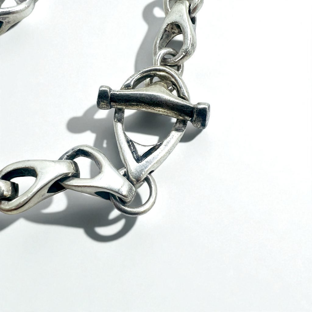 Vintage Silver Chain Bracelet Vintage Silver Volume Chain Toggle Bracelet 925