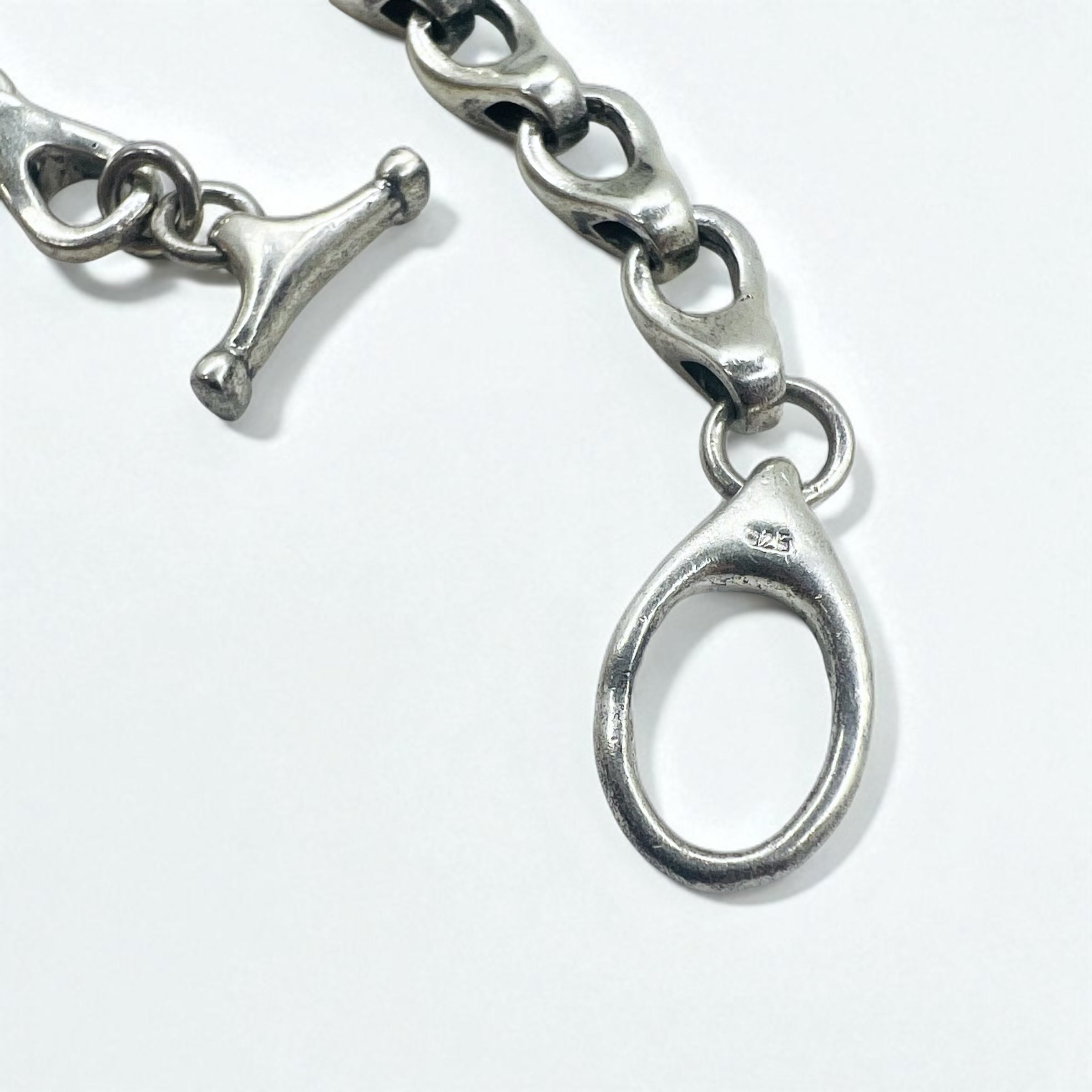 Vintage Silver Chain Bracelet Vintage Silver Volume Chain Toggle Bracelet 925