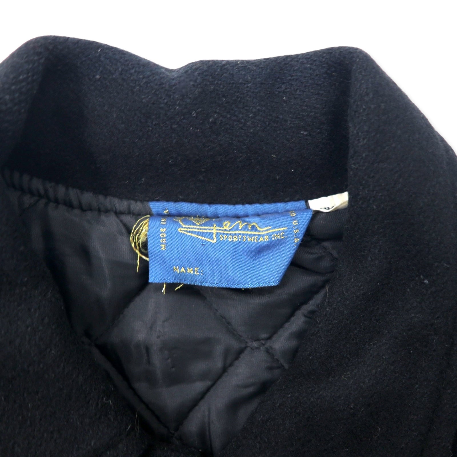 GEM SPORTSWEAR USA MADE 90's VARSITY JACKET XXL Black Wool