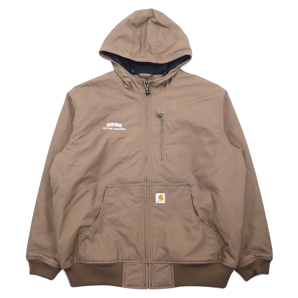 日本然リトテ-古着オンライン-carhartt アクティブジャケット ダック パーカー XL ベージュ コットン Thinsulate 中綿 Jefferson Quick Duck Rain Defender Active Jacket 防水 101493-carhartt Active Jacket Duck Hoodie XL Beige Cotton Thinsulate Filling Jefferson Quick Duck Rain Defender Active Jacket Waterproof 101493