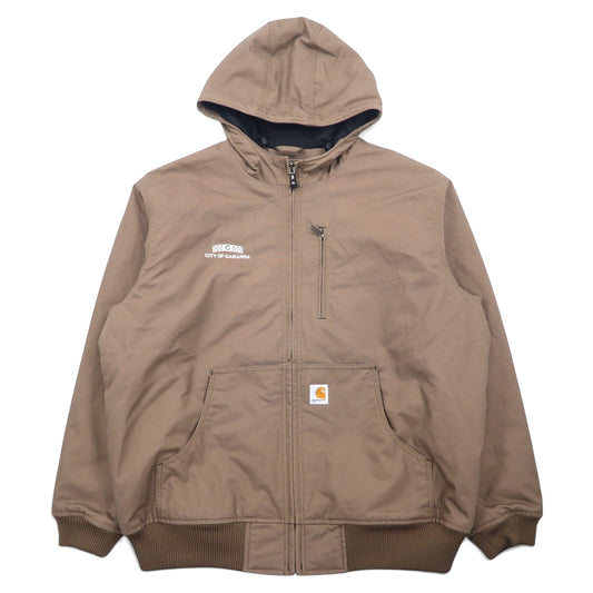 carhartt アクティブジャケット ダック パーカー XL ベージュ コットン Thinsulate 中綿 Jefferson Quick Duck Rain Defender Active Jacket 防水 101493