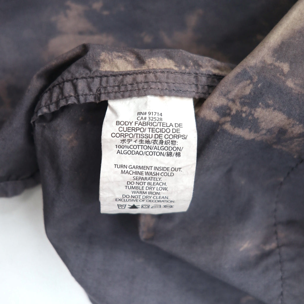 A|X ARMANI EXCHANGE Tie-dye bleached utility shirt, medium, gray, military, flap pocket