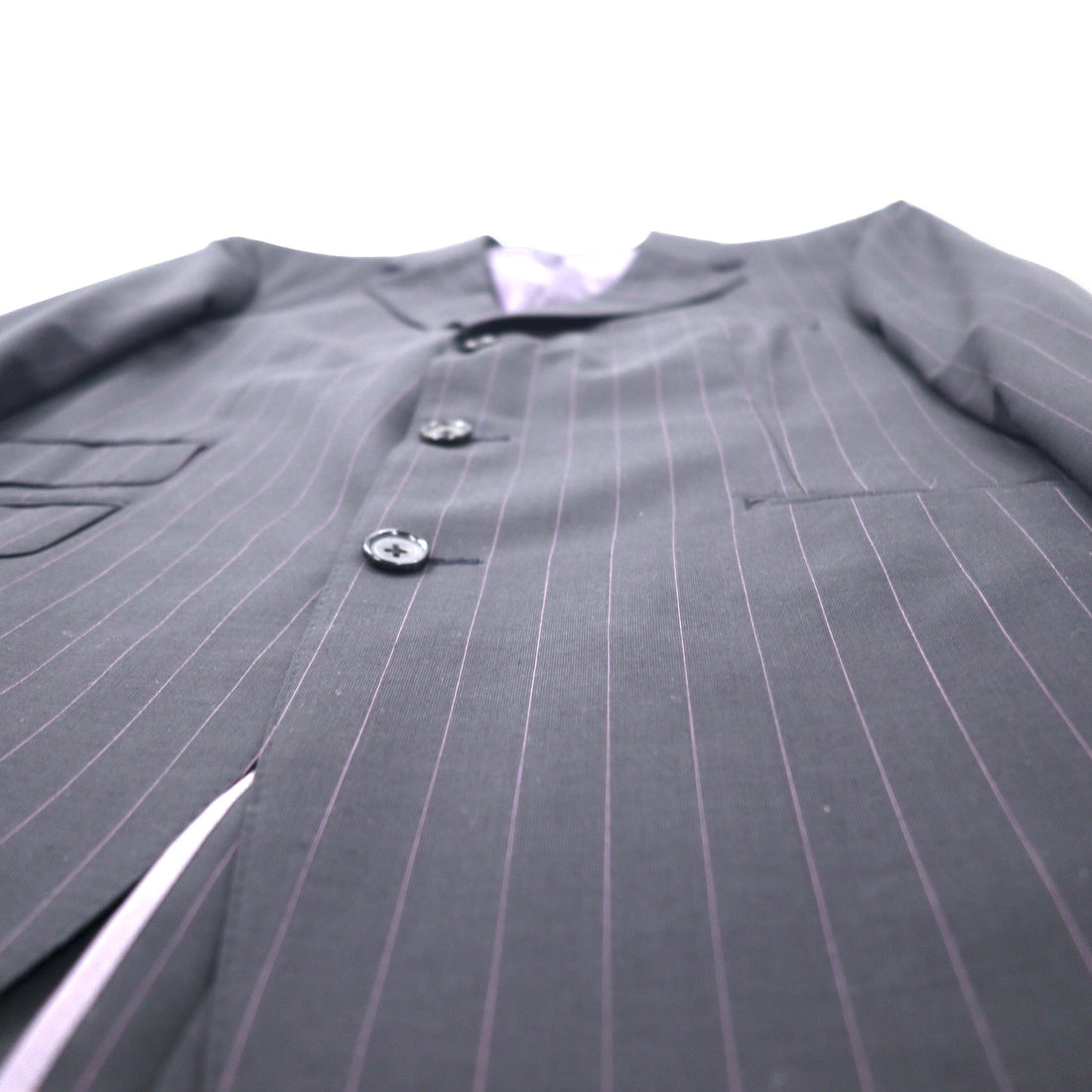 BURBERRY 3B Suit Set Up CLUB COLLECTION 96-86-175 L40 Grey Striped Wool SUPER 120's Made in Japan