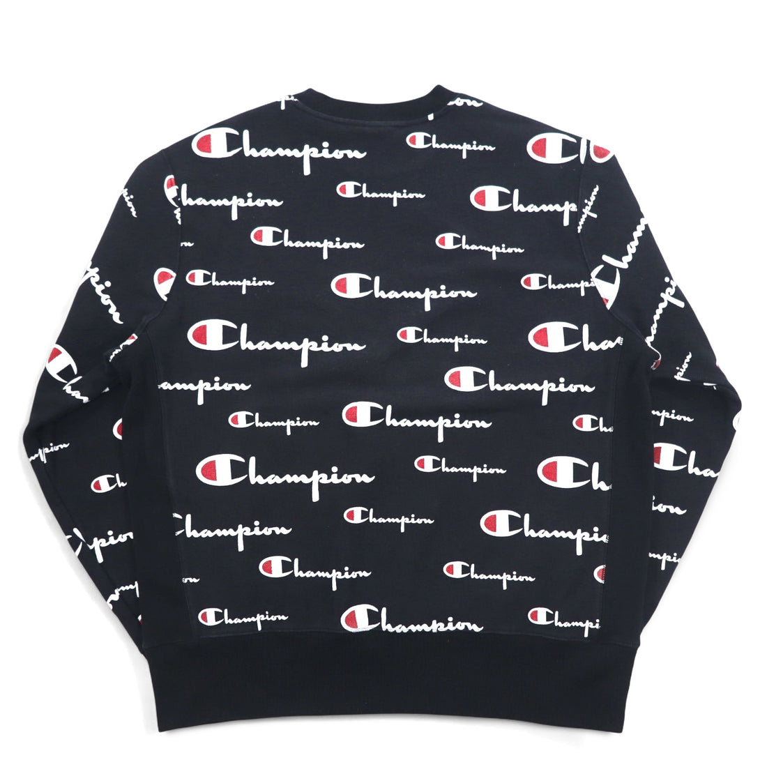 Champion Reverse Weave Sweatshirt 3XL Black Script Logo All-over Print Blue Single Tag Reissue