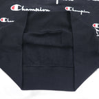 Champion Reverse Weave Sweatshirt 3XL Black Script Logo All-over Print Blue Single Tag Reissue