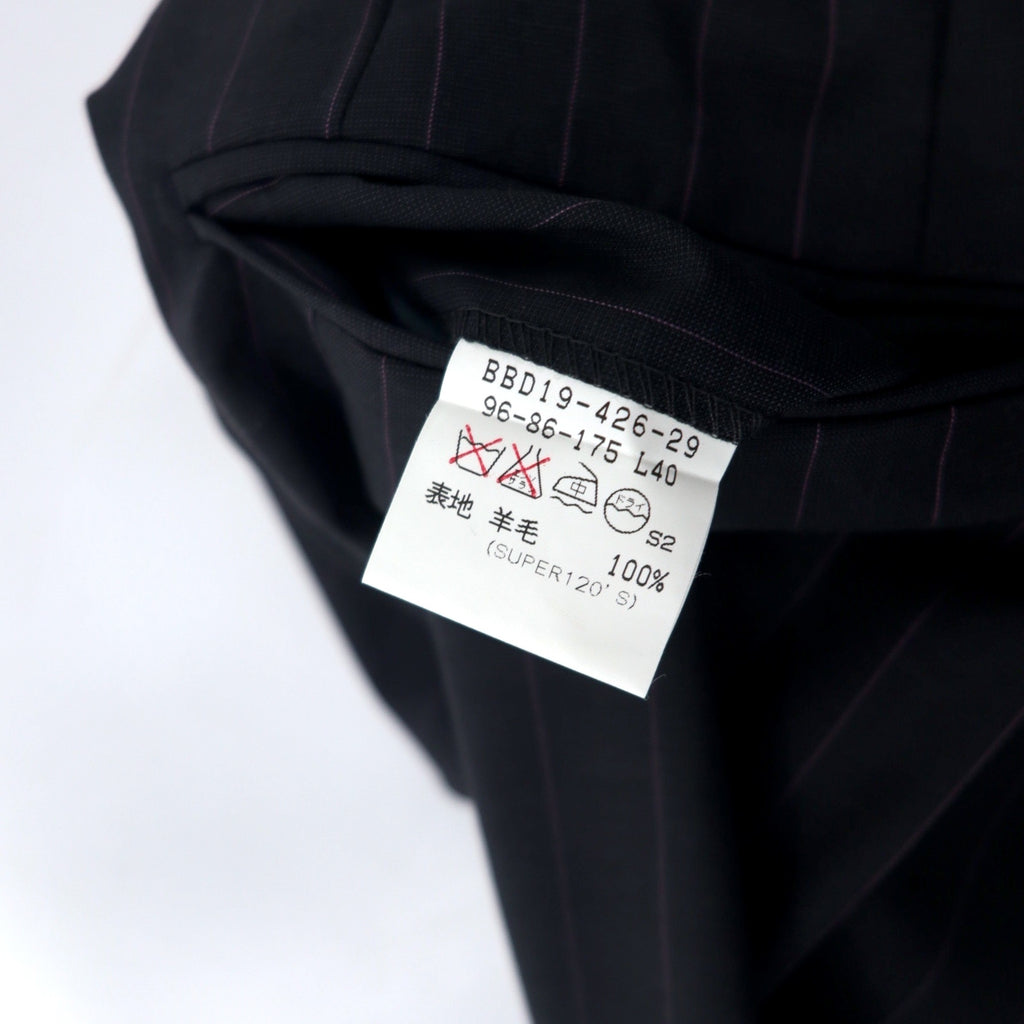 BURBERRY 3B Suit Set Up CLUB COLLECTION 96-86-175 L40 Grey Striped Wool SUPER 120's Made in Japan