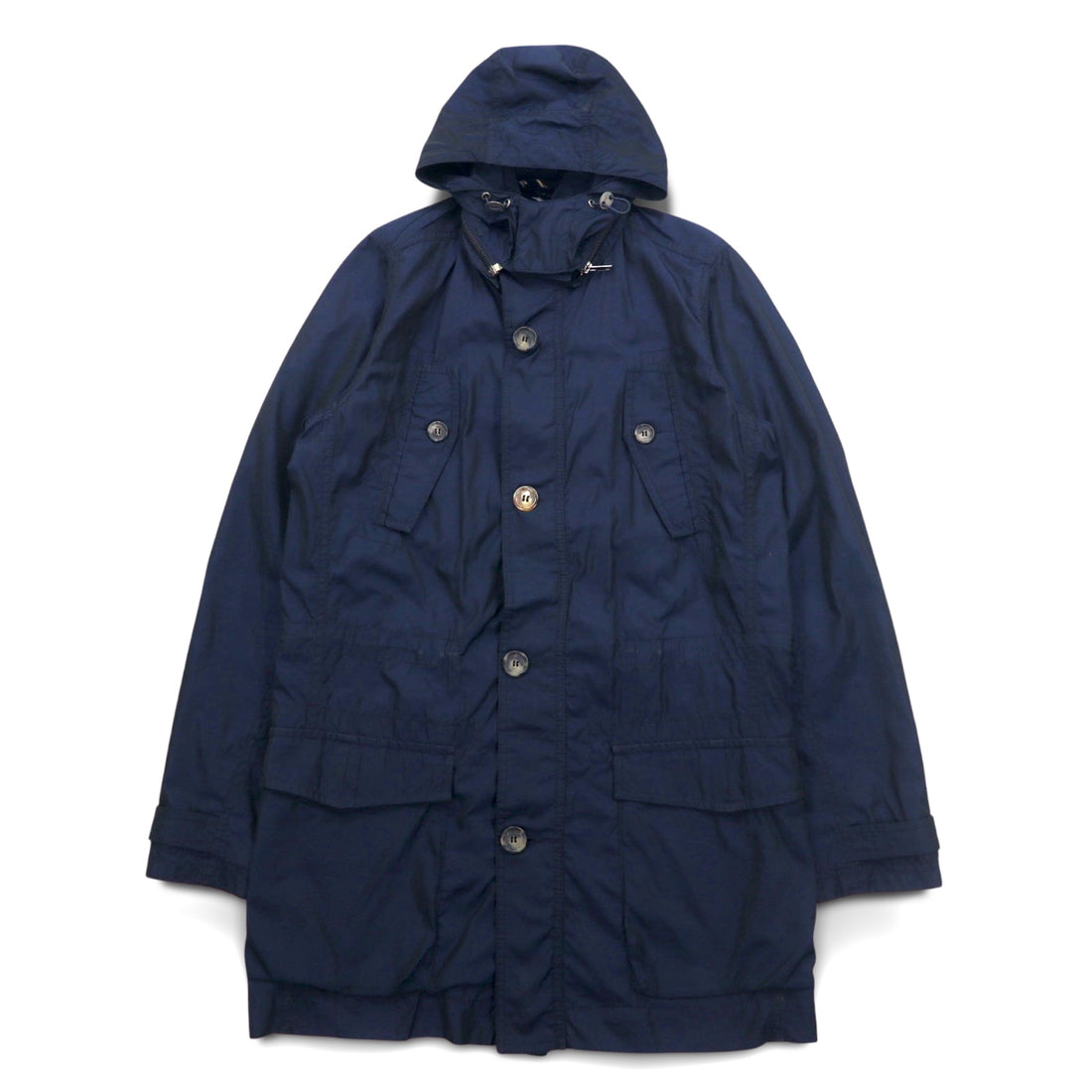 TOMMY HILFIGER 00年代 モッズコート フィールドパーカー S ドローコード フード着脱式 ダブルジップ