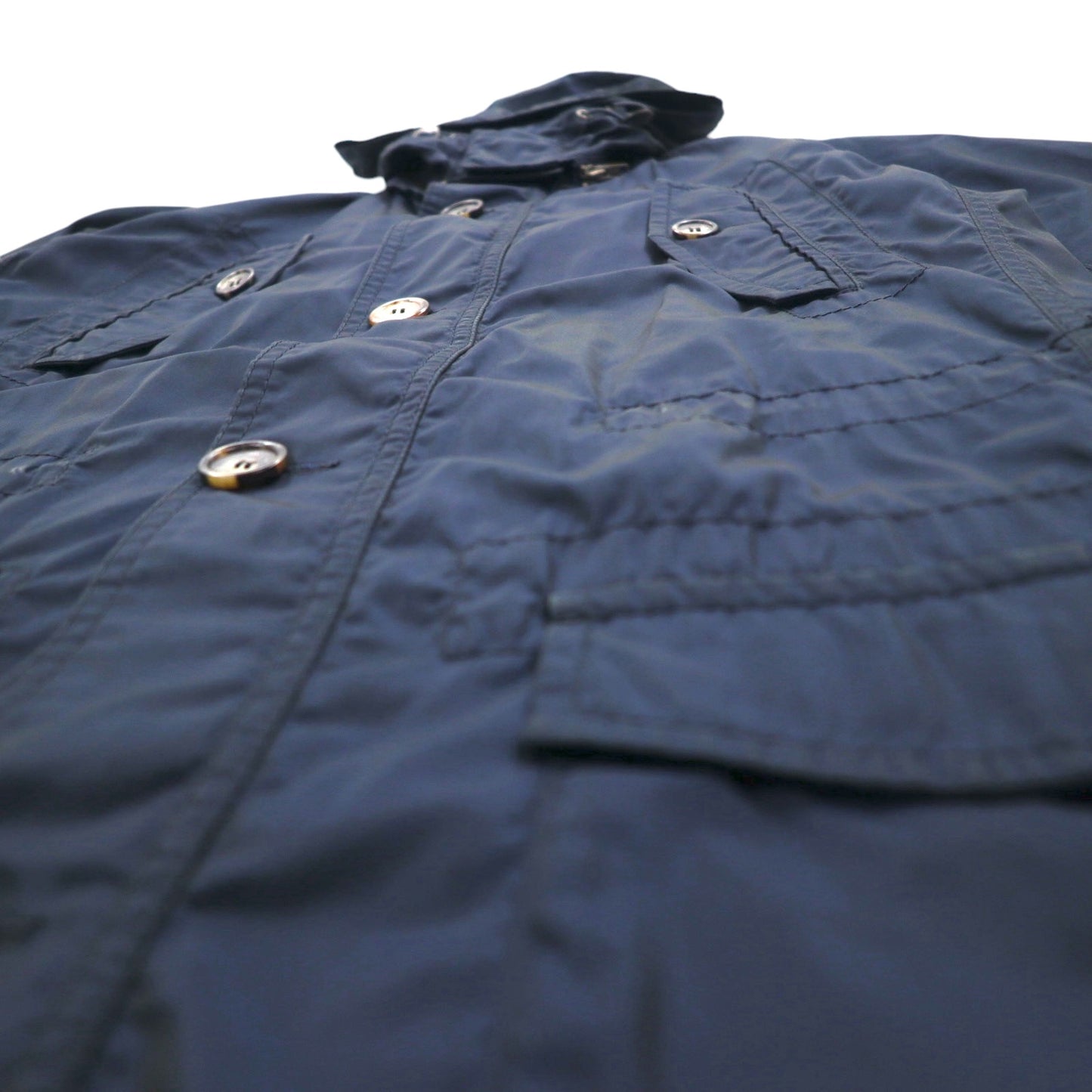 TOMMY HILFIGER 00年代 モッズコート フィールドパーカー S ドローコード フード着脱式 ダブルジップ